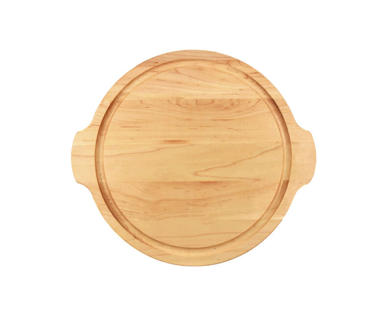 Round Cutting Board with Handles Maple Hiawatha WoodWorks